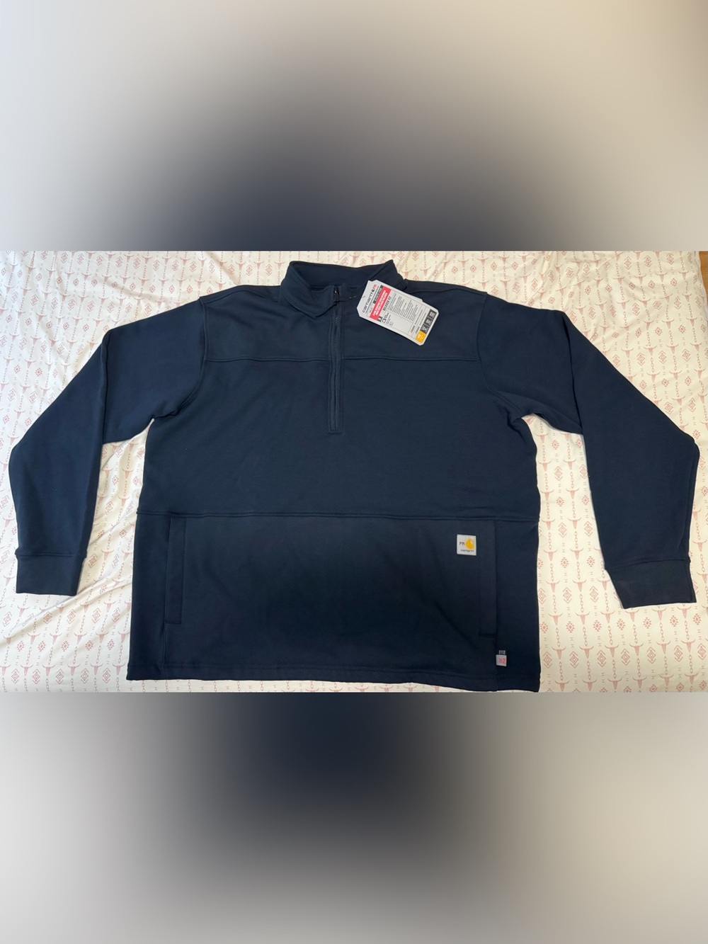 Carhartt Men’s FR Mock Neck zip pullover 2XL (nwt) navy